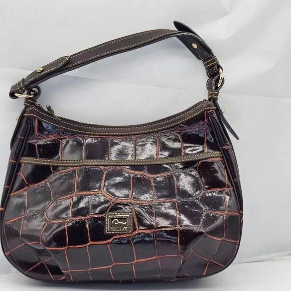 Dooney & Bourke Bag  Croco Embossed Leather  Handbag Purse J26917468 - Picture 2 of 16